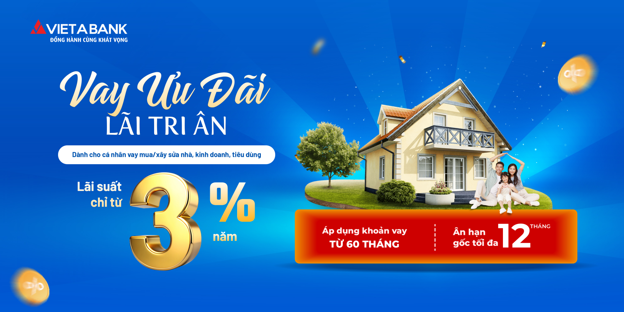 VIETABANK TRIỂN KHAI VAY ƯU ĐÃI - LÃI TRI ÂN CHỈ TỪ 3%/NĂM